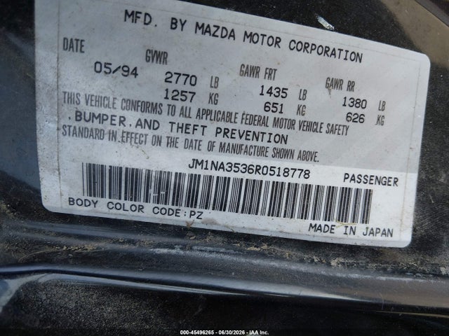 Продаж на аукціоні авто 1994 Mazda Mx-5 Miata, vin: JM1NA3536R0518778, номер лоту: 45496265