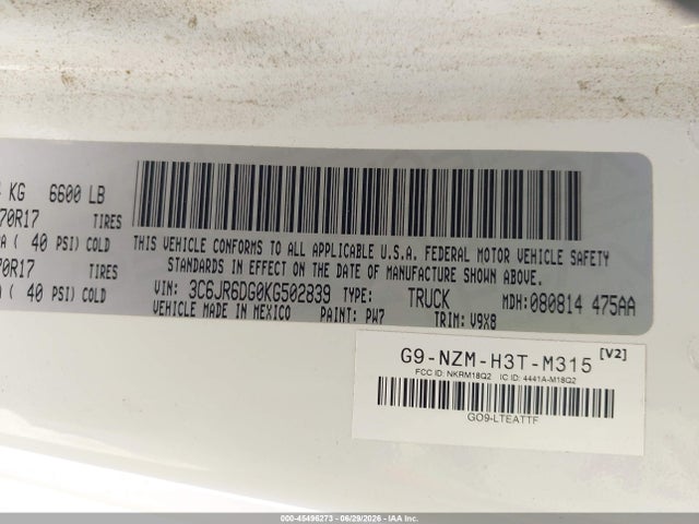 RAM 1500 Classic 2019 3C6JR6DG0KG502839 Image 9