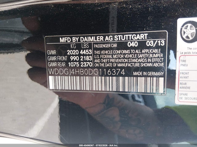 2013 Mercedes-benz C 250 მანქანა იყიდება აუქციონზე, vin: WDDGJ4HB0DG116374, აუქციონის ნომერი: 45496367