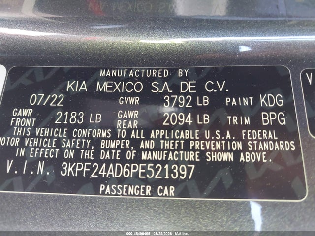 KIA Forte Lxs 2023 3KPF24AD6PE521397 Image 9