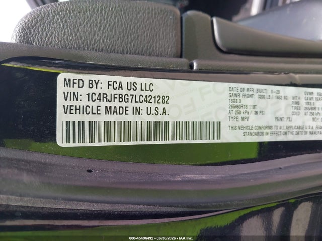 1C4RJFBG7LC421282 Jeep Grand Cherokee Limited 4x4