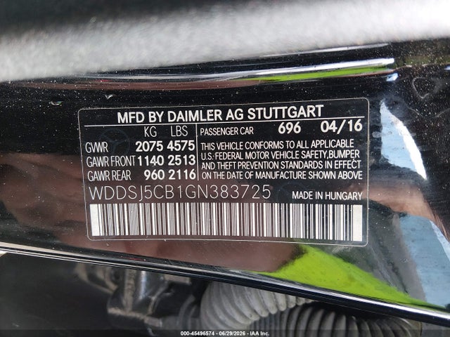 WDDSJ5CB1GN383725 Mercedes-Benz Amg Cla 45 4matic