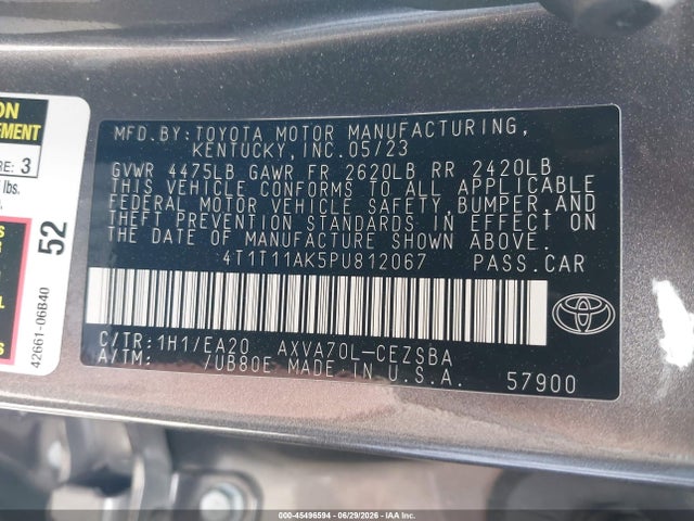 Toyota CAMRY SE 2023 4T1T11AK5PU812067 Image 9