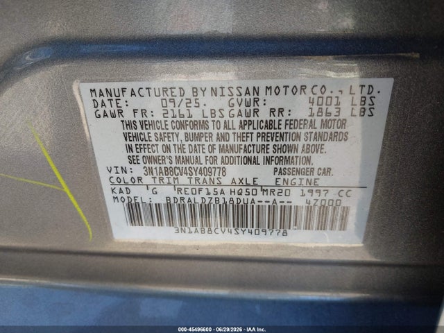 Nissan SENTRA SV 2025 3N1AB8CV4SY409778 Image 9