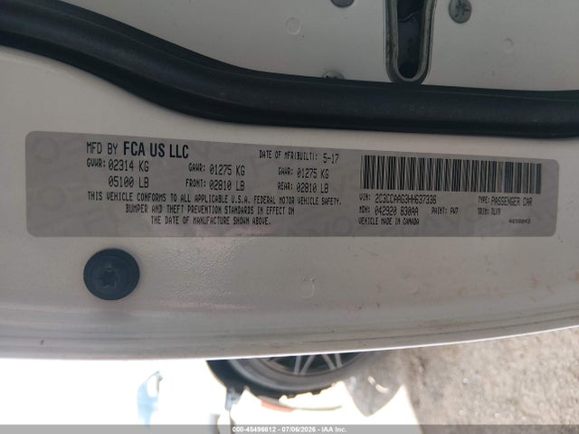 45496612 :رقم المزاد ، 2C3CCAAG3HH637336 vin ، 2017 Chrysler 300 Limited مزاد بيع