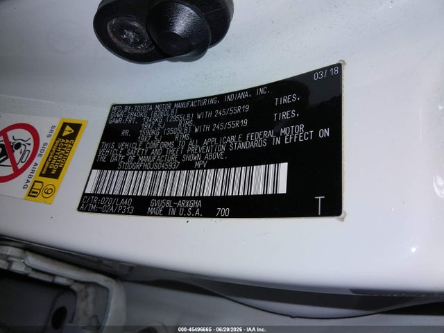 5TDDGRFH0JS045937 Toyota Highlander Hybrid Limited Platinum
