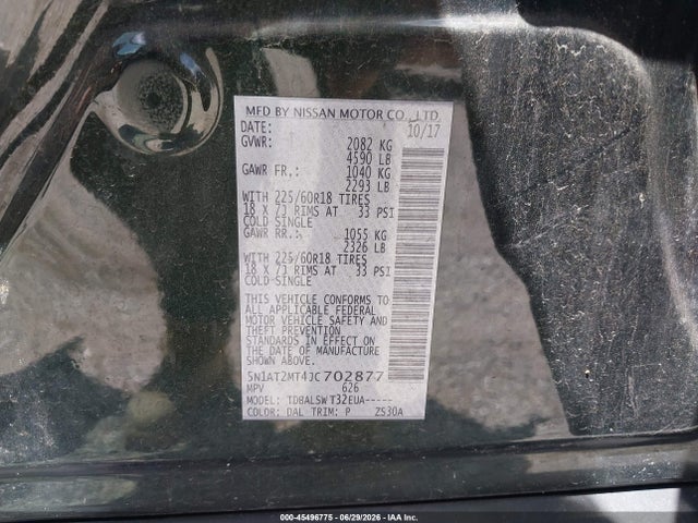 Nissan Rogue Sl 2018 5N1AT2MT4JC702877 Image 9