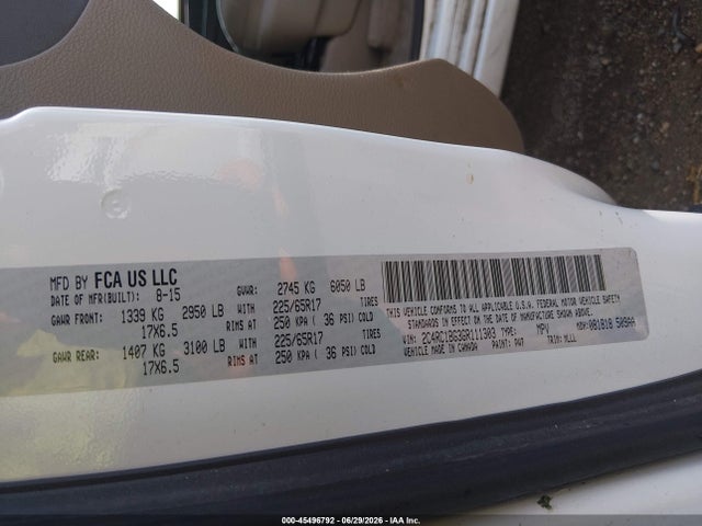Продаж на аукціоні авто 2016 Chrysler Town & Country Touring, vin: 2C4RC1BG3GR111303, номер лоту: 45496792