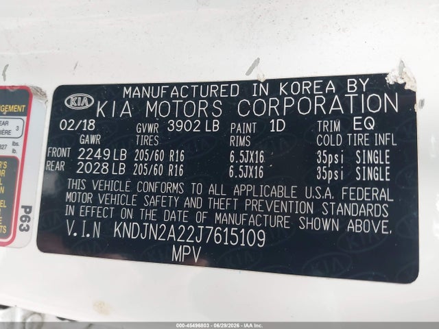 KIA Soul 2018 KNDJN2A22J7615109 Image 9