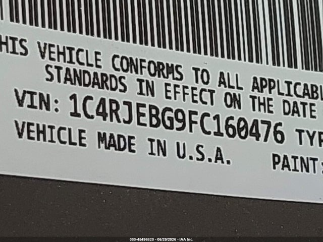 Jeep Grand Cherokee Limited 2015 1C4RJEBG9FC160476 Image 9