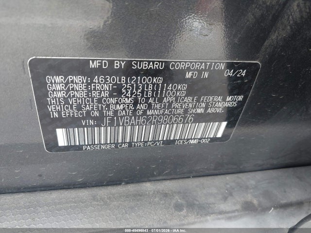 Subaru Wrx Premium 2024 JF1VBAH62R9806676 Image 9