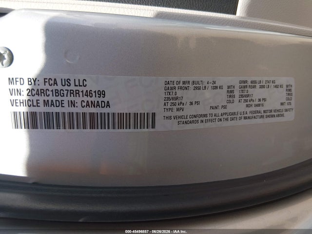 Chrysler Pacifica Touring L 2024 2C4RC1BG7RR146199 Image 9