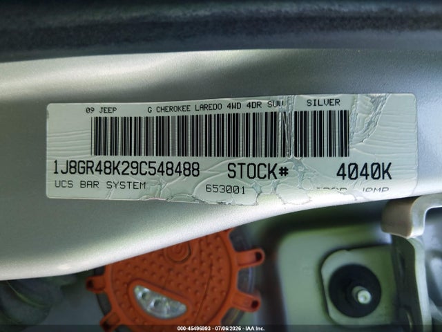 Продаж на аукціоні авто 2009 Jeep Grand Cherokee Laredo, vin: 1J8GR48K29C548488, номер лоту: 45496993