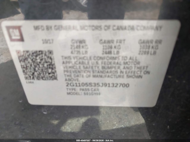 Chevrolet IMPALA 1LT 2018 2G1105S35J9132700 Image 9