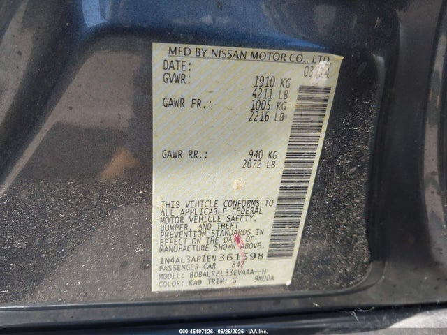 Nissan Altima 2.5 S 2014 1N4AL3AP1EN361598 Image 9