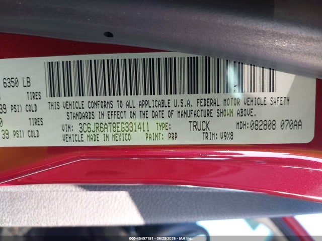 Продаж на аукціоні авто 2014 Ram 1500 Express, vin: 3C6JR6AT8EG331411, номер лоту: 45497151