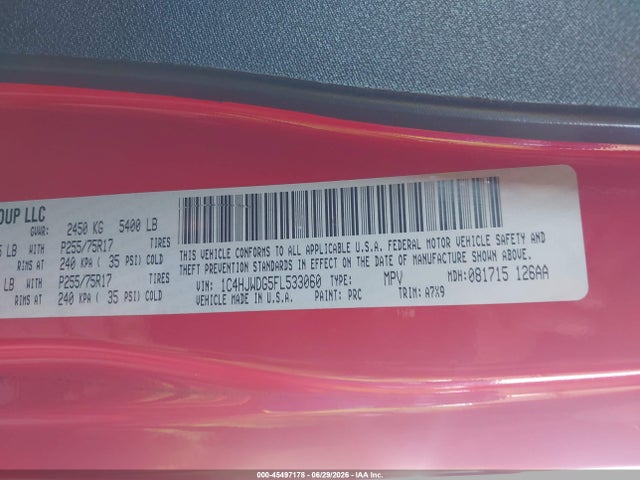 1C4HJWDG5FL533060 Jeep Wrangler Unlimited Sport