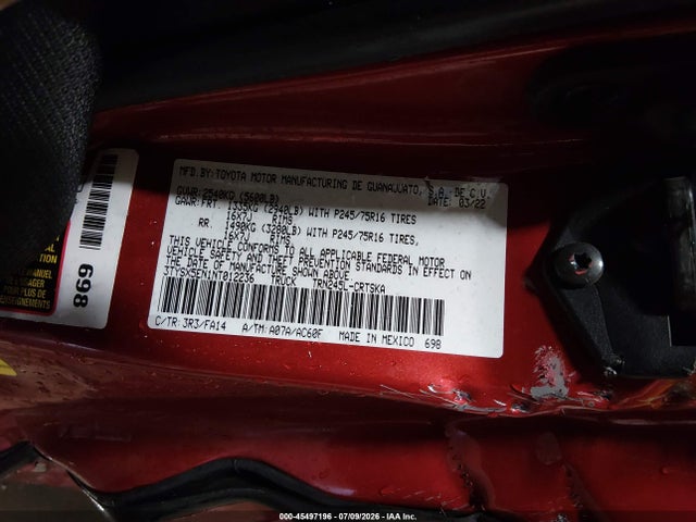 Toyota Tacoma Sr 2022 3TYSX5EN1NT012236 Image 9