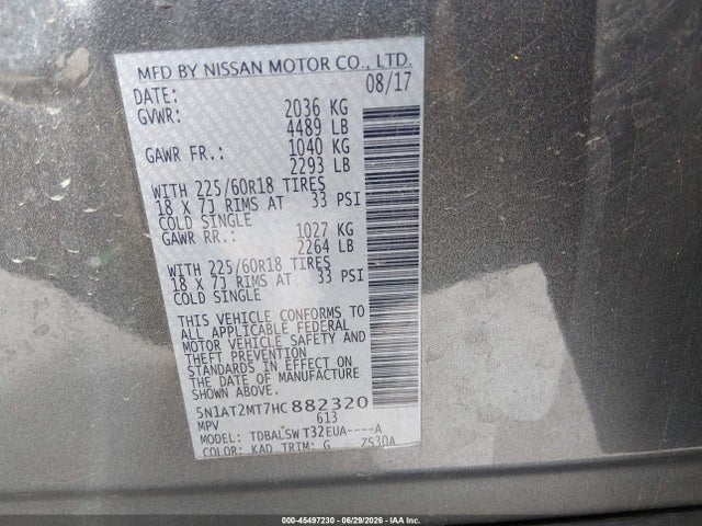 Nissan Rogue Sl 2017 5N1AT2MT7HC882320 Image 9