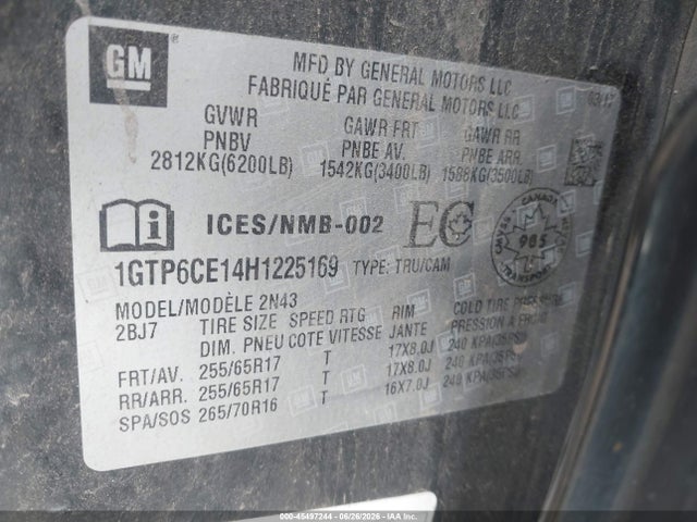 GMC Canyon 4wd Sle 2017 1GTP6CE14H1225169 Image 9