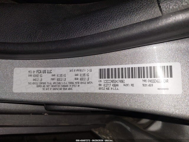 1C3CCCAB5GN170961 Chrysler 200 Limited