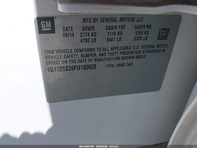 Chevrolet Impala 2lt 2015 1G1125S39FU100823 Image 9