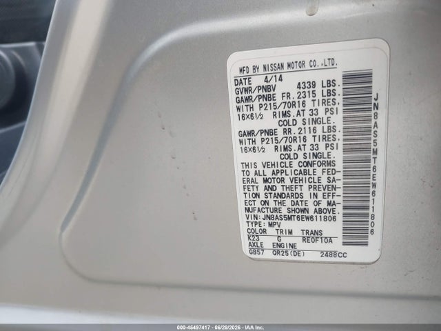 Nissan Rogue Select S 2014 JN8AS5MT6EW611806 Image 9