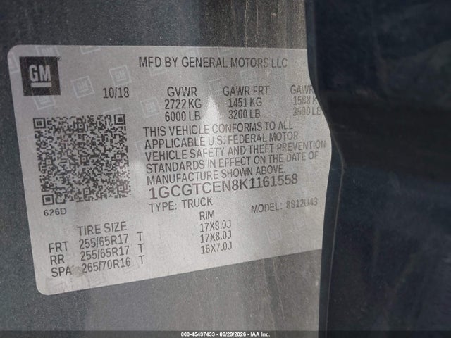 1GCGTCEN8K1161558 Chevrolet Colorado Lt