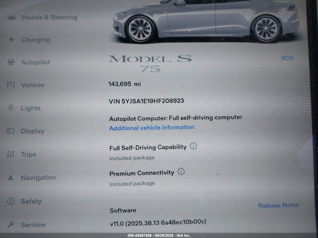5YJSA1E19HF208923 Tesla Model S 60/75