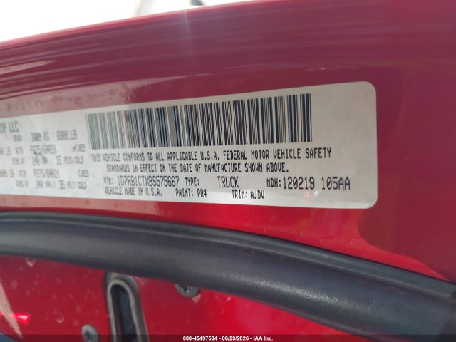 45497504 :رقم المزاد ، 1D7RB1CTXBS575667 vin ، 2011 Ram Ram 1500 Sport مزاد بيع
