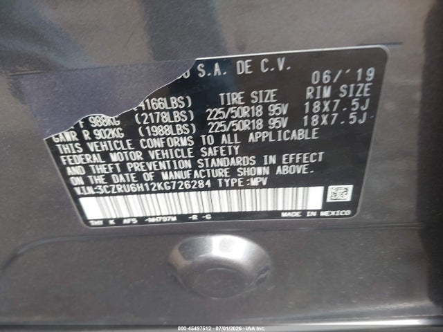 3CZRU6H12KG726284 Honda HR-V SPORT