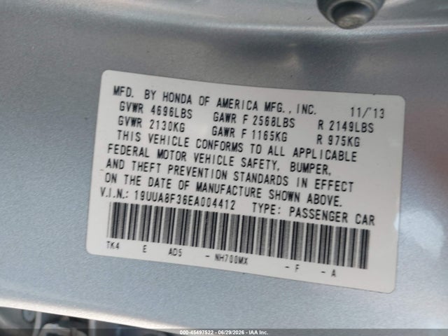 Acura Tl 3.5 Special Edition 2014 19UUA8F36EA004412 Image 9