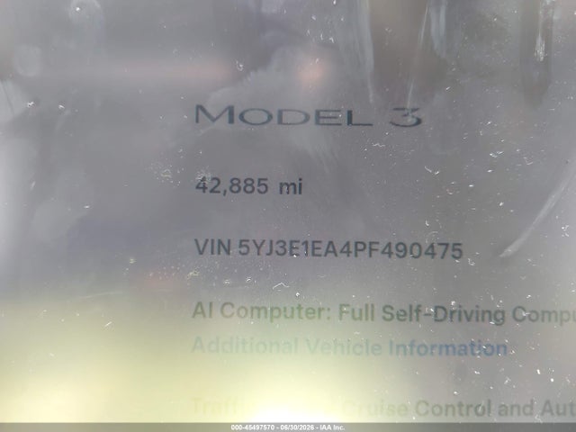 Aukcja sprzedaży 2023 Tesla Model 3 Rear-wheel Drive, vin: 5YJ3E1EA4PF490475, numer aukcji: 45497570