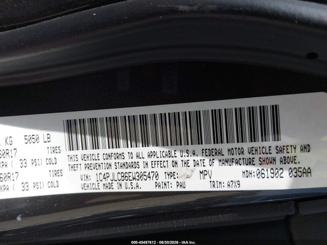 45497612 :رقم المزاد ، 1C4PJLCB6EW305470 vin ، 2014 Jeep Cherokee Latitude مزاد بيع