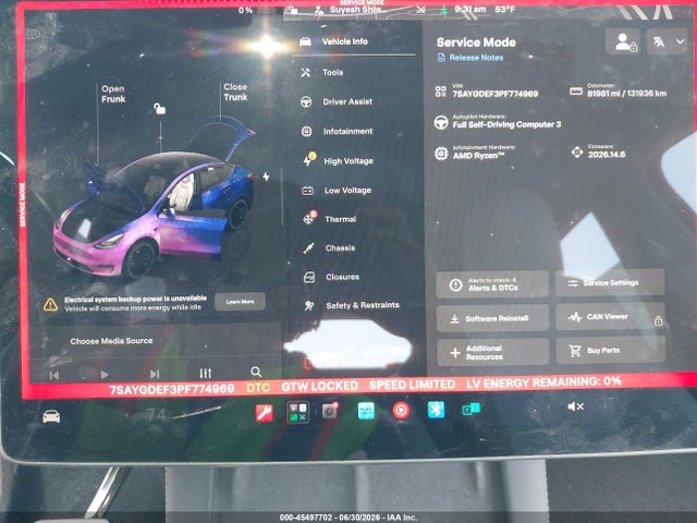 7SAYGDEF3PF774969 Tesla Model Y Performance Dual Motor All-wheel Drive