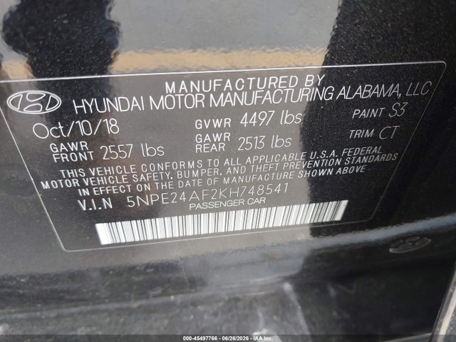 Hyundai SONATA SE 2019 5NPE24AF2KH748541 Image 9