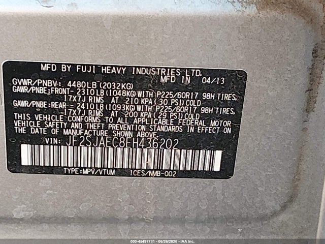 Subaru Forester 2.5i Premium 2014 JF2SJAEC8EH436202 Image 9