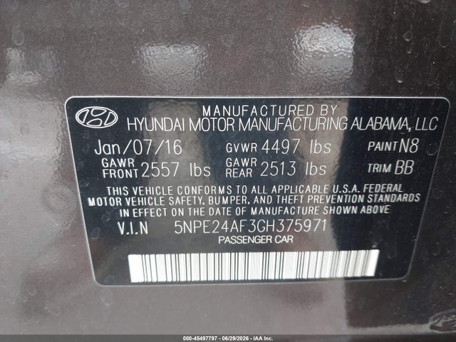 Hyundai SONATA SE 2016 5NPE24AF3GH375971 Image 9