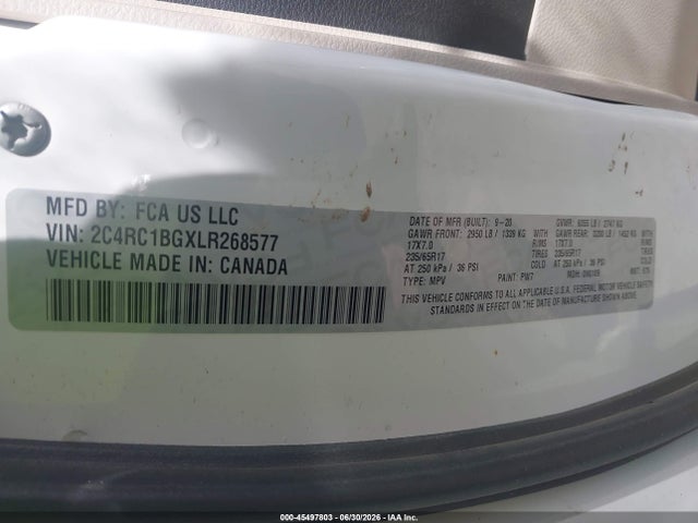 2C4RC1BGXLR268577 Chrysler Pacifica Touring L