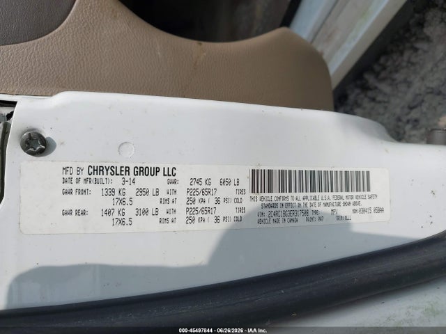 Продажа на аукционе авто 2014 Chrysler Town & Country Touring, vin: 2C4RC1BG3ER317508, номер лота: 45497844