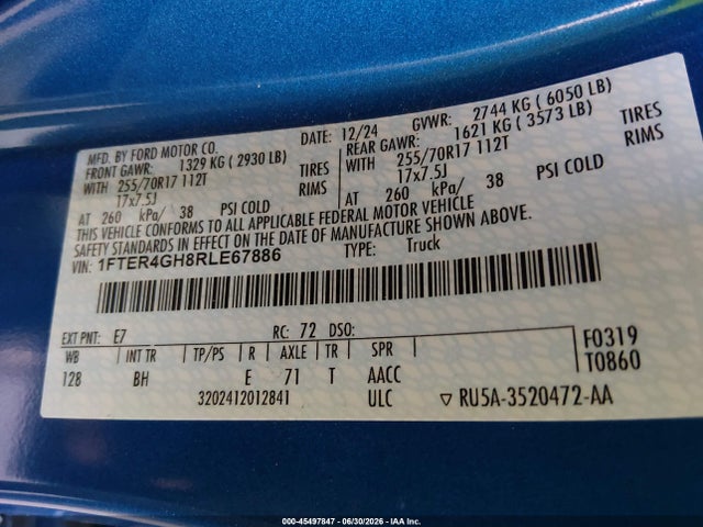 Ford Ranger Xlt 2024 1FTER4GH8RLE67886 Image 9