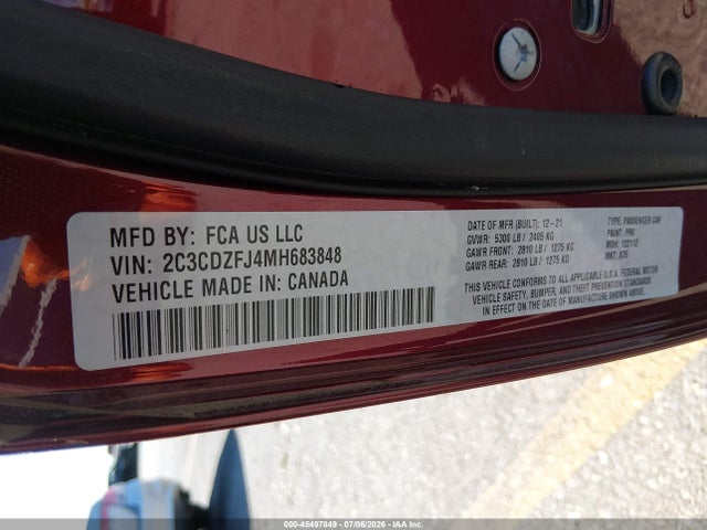 2C3CDZFJ4MH683848 Dodge Challenger R/t Scat Pack