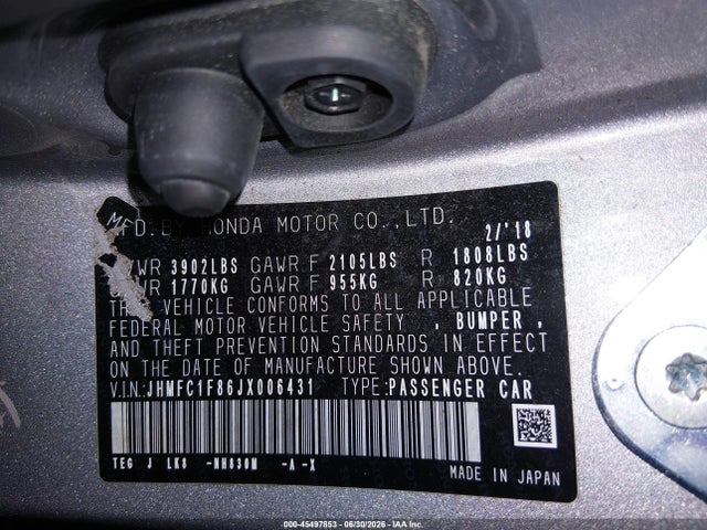 JHMFC1F86JX006431 Honda Civic Ex-l
