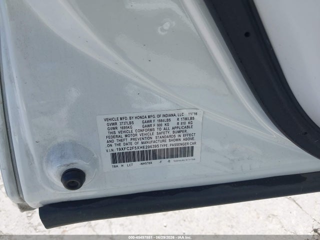 Honda Civic Lx 2017 19XFC2F5XHE206395 Image 9