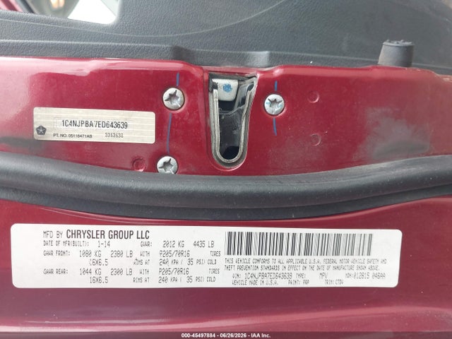 Aukcja sprzedaży 2014 Jeep Patriot Sport, vin: 1C4NJPBA7ED643639, numer aukcji: 45497884