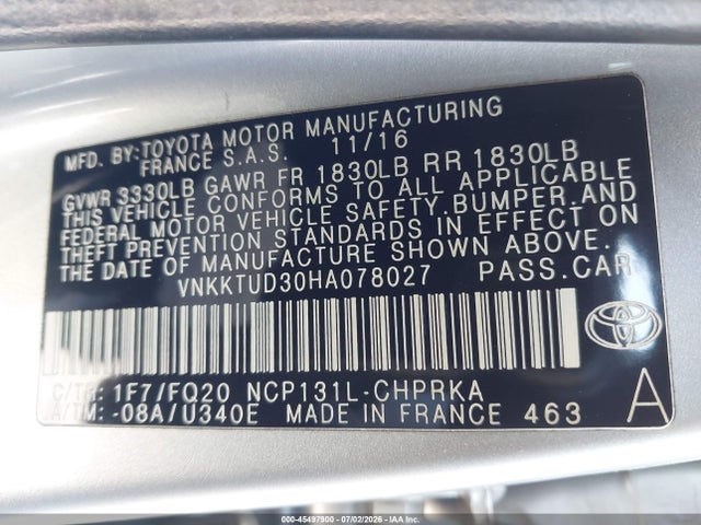 Toyota YARIS L 2017 VNKKTUD30HA078027 Image 9