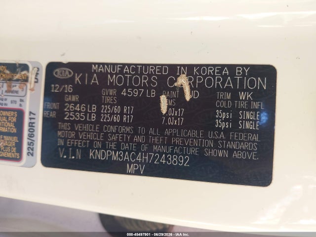 KIA Sportage Lx 2017 KNDPM3AC4H7243892 Image 9