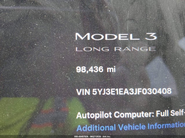 Tesla Model 3 Long Range/mid Range 2018 5YJ3E1EA3JF030408 Image 15