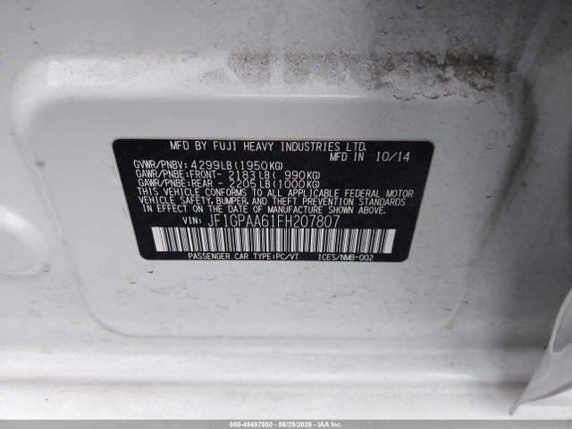 Subaru Impreza 2.0i 2015 JF1GPAA61FH207807 Image 9