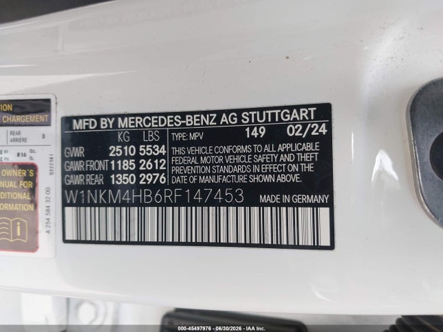 45497976 :رقم المزاد ، W1NKM4HB6RF147453 vin ، 2024 Mercedes-benz Glc 300 4matic Suv مزاد بيع